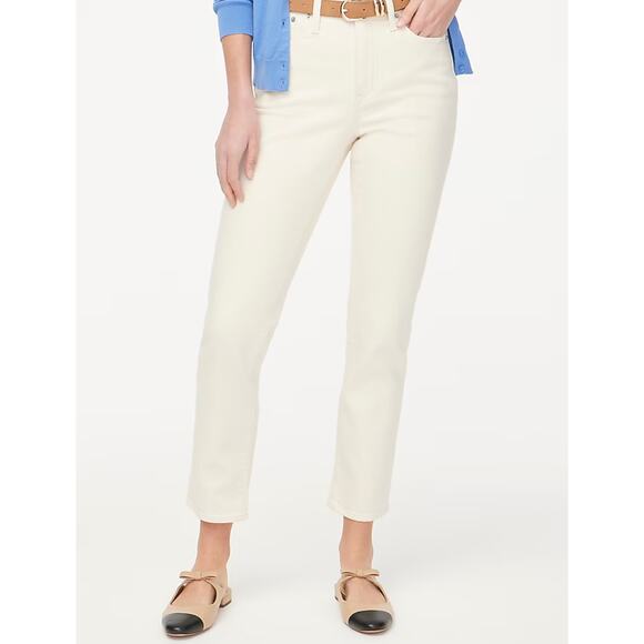 J Crew Essential Straight Jeans 31 31T Tall NWT Stretch CG442 J.Crew White - Picture 1 of 6